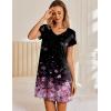 Ekouaer Nightgowns for Women Short Sleeve Sleepshirt V Neck Short Nightshirt Pullover Soft Ruffled Sleepwear S-XXXL(Cherry Blossoms)