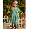 Ekouaer Nightgowns for Women Short Sleeve Sleepshirt V Neck Short Nightshirt Pullover Soft Ruffled Sleepwear S-XXXL(Green Flower)