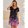 Ekouaer Nightgowns for Women Short Sleeve Sleepshirt V Neck Short Nightshirt Pullover Soft Ruffled Sleepwear S-XXXL(Pink Flower)