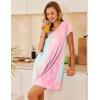 Ekouaer Nightgowns for Women Short Sleeve Sleepshirt V Neck Short Nightshirt Pullover Soft Ruffled Sleepwear S-XXXL(Tie Dye)