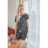 Ekouaer Pajama Set for Women 2 Piece Lounge Set Short Sleeve Tops and Shorts Soft Sleepwear, Chest Pocket(Grey Stars)