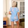 Ekouaer Pajama Set for Women 2 Piece Lounge Set Short Sleeve Tops and Shorts Soft Sleepwear, Chest Pocket(Light Blue Flower)