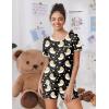 Ekouaer Pajama Set for Women 2 Piece Lounge Set Short Sleeve Tops and Shorts Soft Sleepwear, Chest Pocket(Teddy-black Moon)