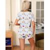 Ekouaer Pajama Set for Women 2 Piece Lounge Set Short Sleeve Tops and Shorts Soft Sleepwear, Chest Pocket(Teddy-blue Striped)