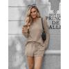 Ekouaer Pajama Set for Women Waffle Knit Lounge Sets Long Sleeve Top and Shorts Sleepwear Matching Loungewear S-XXL(Brown)