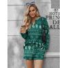 Ekouaer Pajama Set for Women Waffle Knit Lounge Sets Long Sleeve Top and Shorts Sleepwear Matching Loungewear S-XXL(Christmas Green)