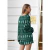 Ekouaer Pajama Set for Women Waffle Knit Lounge Sets Long Sleeve Top and Shorts Sleepwear Matching Loungewear S-XXL(Christmas Green)