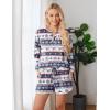 Ekouaer Pajama Set for Women Waffle Knit Lounge Sets Long Sleeve Top and Shorts Sleepwear Matching Loungewear S-XXL(Christmas White)