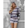 Ekouaer Pajama Set for Women Waffle Knit Lounge Sets Long Sleeve Top and Shorts Sleepwear Matching Loungewear S-XXL(Christmas White)