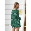 Ekouaer Pajama Set for Women Waffle Knit Lounge Sets Long Sleeve Top and Shorts Sleepwear Matching Loungewear S-XXL(Green Christmas Tree)