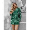 Ekouaer Pajama Set for Women Waffle Knit Lounge Sets Long Sleeve Top and Shorts Sleepwear Matching Loungewear S-XXL(Green Christmas Tree)