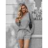 Ekouaer Pajama Set for Women Waffle Knit Lounge Sets Long Sleeve Top and Shorts Sleepwear Matching Loungewear S-XXL(Light Grey)