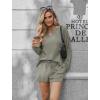 Ekouaer Pajama Set for Women Waffle Knit Lounge Sets Long Sleeve Top and Shorts Sleepwear Matching Loungewear S-XXL(Olive Green)