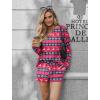 Ekouaer Pajama Set for Women Waffle Knit Lounge Sets Long Sleeve Top and Shorts Sleepwear Matching Loungewear S-XXL(Red Christmas)