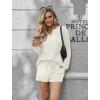 Ekouaer Pajama Set for Women Waffle Knit Lounge Sets Long Sleeve Top and Shorts Sleepwear Matching Loungewear S-XXL(White)