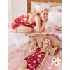 Ekouaer Satin Pajamas Women Lace Sleepwear Lingerie Cami Shorts Set Nightwear XS-XXL(Red Paris)