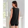 Ekouaer Womens 2 Piece Lounge Set Ribbed Knit Pajamas Sleeveless Sleepwear Biker Shorts Loungewear Outfit S-XXL(Black)