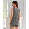 Ekouaer Womens 2 Piece Lounge Set Ribbed Knit Pajamas Sleeveless Sleepwear Biker Shorts Loungewear Outfit S-XXL(Deep Grey)