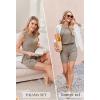 Ekouaer Womens 2 Piece Lounge Set Ribbed Knit Pajamas Sleeveless Sleepwear Biker Shorts Loungewear Outfit S-XXL(Khaki)
