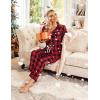 Ekouaer Womens Pajama Sets 2 Piece Cotton Plaid Pjs Long Sleeve Sleepwear Button Down Lounge Set with Pockets(Big Black Red Plaid)