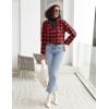 Ekouaer Womens Pajama Sets 2 Piece Cotton Plaid Pjs Long Sleeve Sleepwear Button Down Lounge Set with Pockets(Big Black Red Plaid)