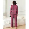 Ekouaer Womens Pajama Sets 2 Piece Cotton Plaid Pjs Long Sleeve Sleepwear Button Down Lounge Set with Pockets(Hot Pink Brown Plaid)