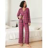 Ekouaer Womens Pajama Sets 2 Piece Cotton Plaid Pjs Long Sleeve Sleepwear Button Down Lounge Set with Pockets(Hot Pink Brown Plaid)