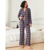 Ekouaer Womens Pajama Sets 2 Piece Cotton Plaid Pjs Long Sleeve Sleepwear Button Down Lounge Set with Pockets(Pink Black Plaid)