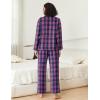 Ekouaer Womens Pajama Sets 2 Piece Cotton Plaid Pjs Long Sleeve Sleepwear Button Down Lounge Set with Pockets(Pink Blue Plaid)