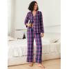 Ekouaer Womens Pajama Sets 2 Piece Cotton Plaid Pjs Long Sleeve Sleepwear Button Down Lounge Set with Pockets(Pink Blue Plaid)