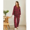 Ekouaer Womens Pajama Sets 2 Piece Cotton Plaid Pjs Long Sleeve Sleepwear Button Down Lounge Set with Pockets(Plaid-black Red)