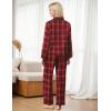 Ekouaer Womens Pajama Sets 2 Piece Cotton Plaid Pjs Long Sleeve Sleepwear Button Down Lounge Set with Pockets(Plaid-black Red)