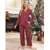 Ekouaer Womens Pajama Sets 2 Piece Cotton Plaid Pjs Long Sleeve Sleepwear Button Down Lounge Set with Pockets(Plaid-red Green)