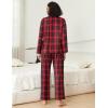 Ekouaer Womens Pajama Sets 2 Piece Cotton Plaid Pjs Long Sleeve Sleepwear Button Down Lounge Set with Pockets(Red Black Plaid)