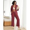 Ekouaer Womens Pajama Sets 2 Piece Cotton Plaid Pjs Long Sleeve Sleepwear Button Down Lounge Set with Pockets(Red Blue Green Plaid)