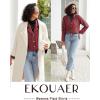 Ekouaer Womens Pajama Sets 2 Piece Cotton Plaid Pjs Long Sleeve Sleepwear Button Down Lounge Set with Pockets(Red Blue Green Plaid)