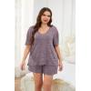Ekouaer Womens Ribbed Knit Lounge Set Short Sleeve Top and Shorts Sleepwear Pajama Set Two Piece Shorts Outfits Set(Purple)