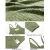 Ekouaer Jumpsuits for Women Sleeveless Spaghetti Strap Ribbed Overall Jumpsuit V Neck Summer Romper with Pockets 2025(Light Green)