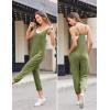 Ekouaer Jumpsuits for Women Sleeveless Spaghetti Strap Ribbed Overall Jumpsuit V Neck Summer Romper with Pockets 2025(Light Green)