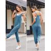Ekouaer Jumpsuits for Women Sleeveless Spaghetti Strap Ribbed Overall Jumpsuit V Neck Summer Romper with Pockets 2025(Middle Blue)