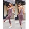 Ekouaer Jumpsuits for Women Sleeveless Spaghetti Strap Ribbed Overall Jumpsuit V Neck Summer Romper with Pockets 2025(Purple Red)