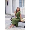 Ekouaer Long Nightgowns for Women Button Night Gowns Short Sleeve Sleepwear Full Length Sleep Shirts With Pockets S-2XL(Army Green)