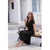 Ekouaer Long Nightgowns for Women Button Night Gowns Short Sleeve Sleepwear Full Length Sleep Shirts With Pockets S-2XL(Black)