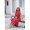 Ekouaer Long Nightgowns for Women Button Night Gowns Short Sleeve Sleepwear Full Length Sleep Shirts With Pockets S-2XL(Christmas Elk)