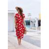 Ekouaer Long Nightgowns for Women Button Night Gowns Short Sleeve Sleepwear Full Length Sleep Shirts With Pockets S-2XL(Christmas Elk)