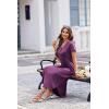 Ekouaer Long Nightgowns for Women Button Night Gowns Short Sleeve Sleepwear Full Length Sleep Shirts With Pockets S-2XL(Eggplant Purple)
