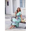 Ekouaer Long Nightgowns for Women Button Night Gowns Short Sleeve Sleepwear Full Length Sleep Shirts With Pockets S-2XL(Flower Light Blue)