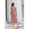 Ekouaer Long Nightgowns for Women Button Night Gowns Short Sleeve Sleepwear Full Length Sleep Shirts With Pockets S-2XL(Gray Purple Red)