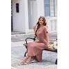 Ekouaer Long Nightgowns for Women Button Night Gowns Short Sleeve Sleepwear Full Length Sleep Shirts With Pockets S-2XL(Gray Purple Red)