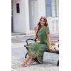 Ekouaer Long Nightgowns for Women Button Night Gowns Short Sleeve Sleepwear Full Length Sleep Shirts With Pockets S-2XL(Green Ethnic Style)